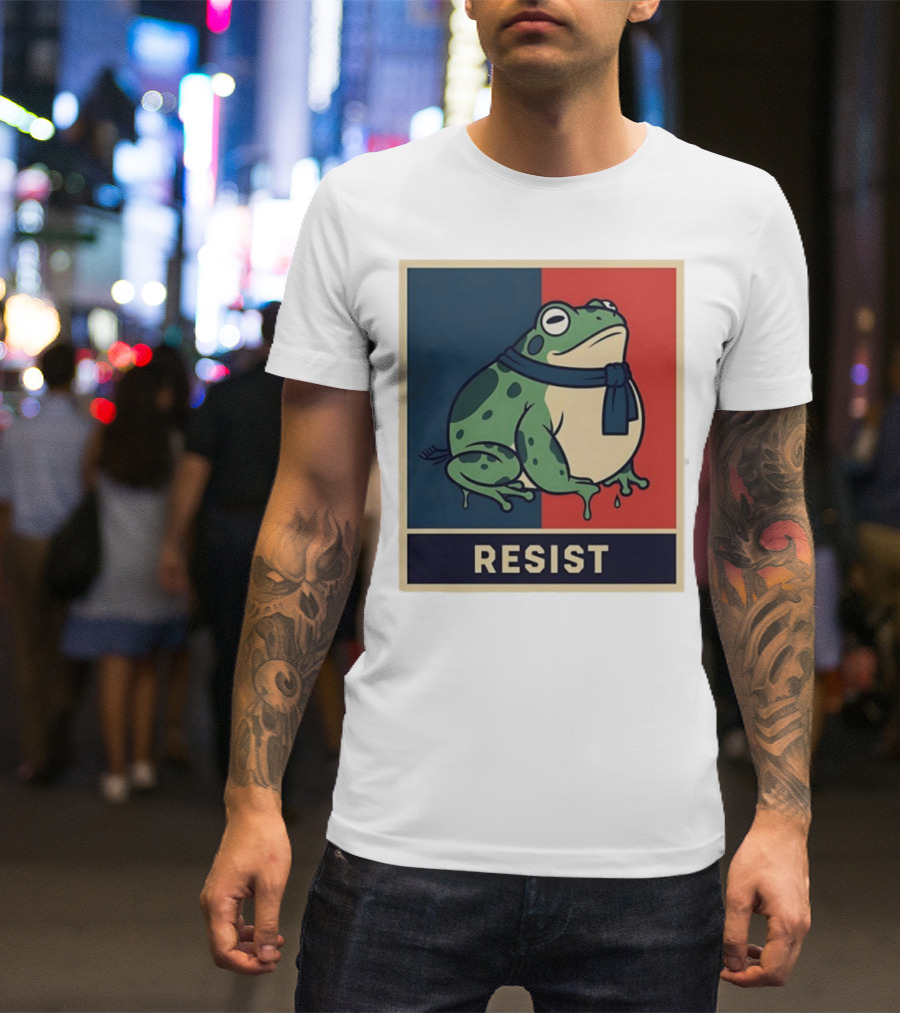 Portland Frog Protest Resist Activist Retro Style T-Shirt