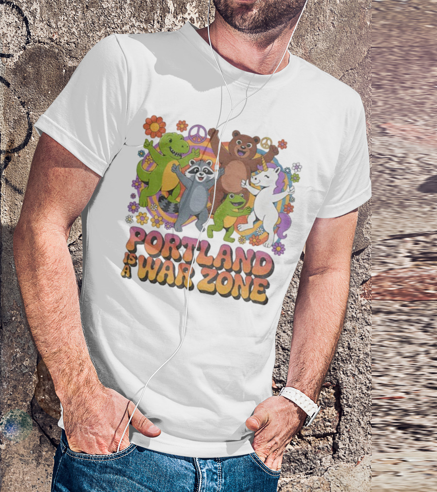Portland Is A War Zone Peaceful Animal Dance Celebration T-Shirt