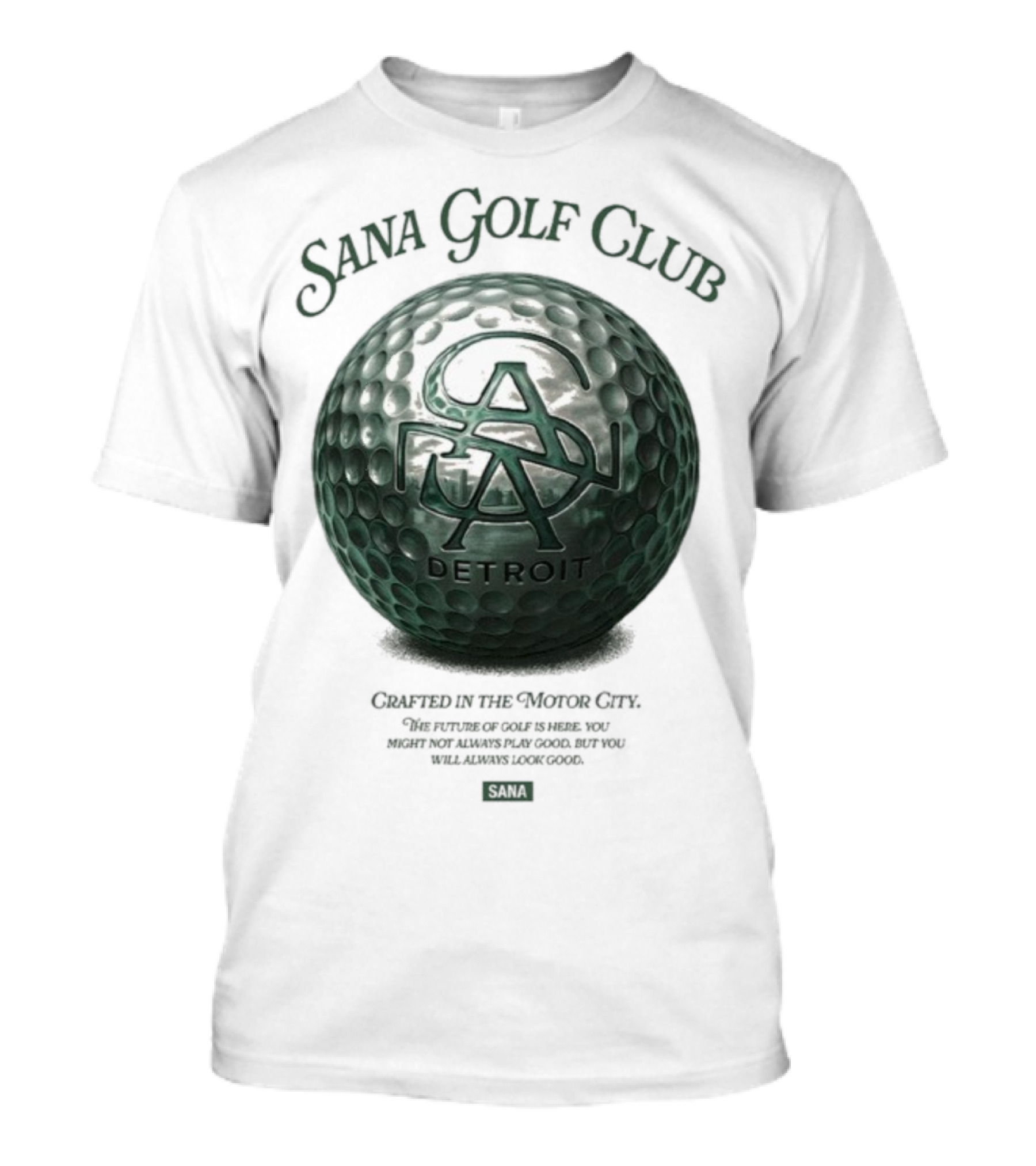 Sana Golf Club Detroit Crafted In The Motor City T-Shirt