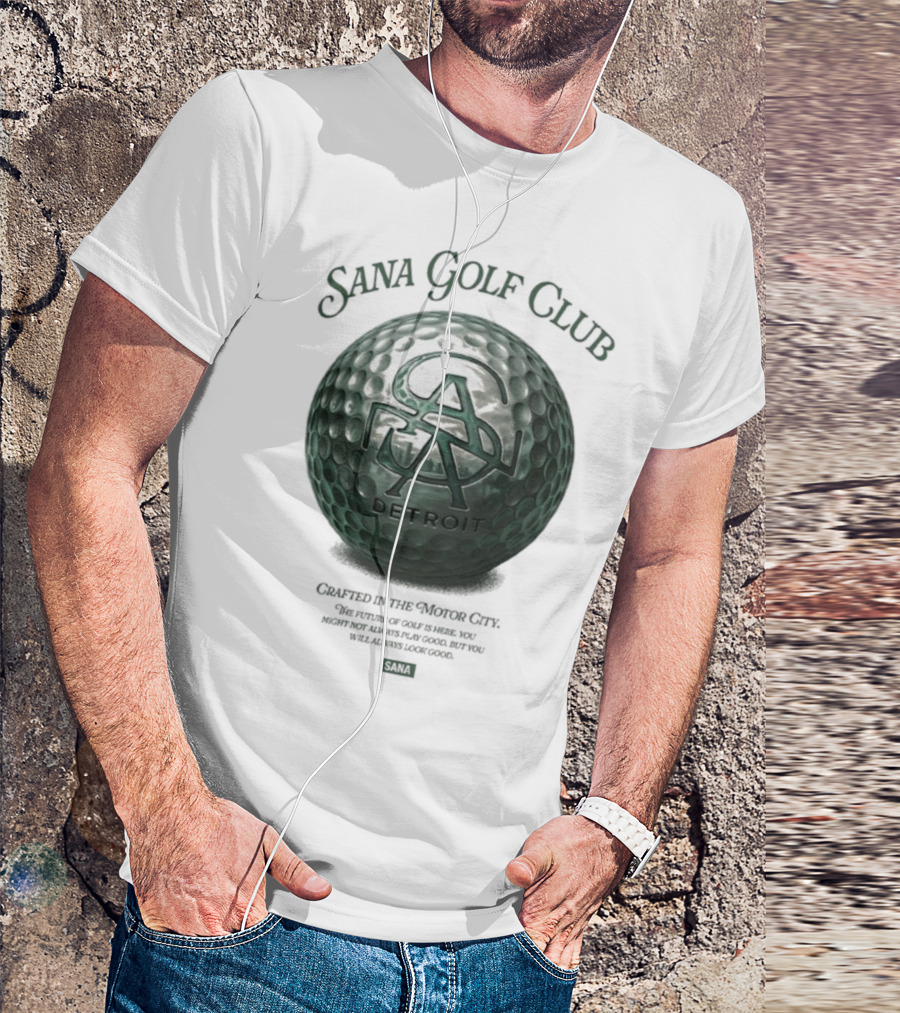 Sana Golf Club Detroit Crafted In The Motor City T-Shirt