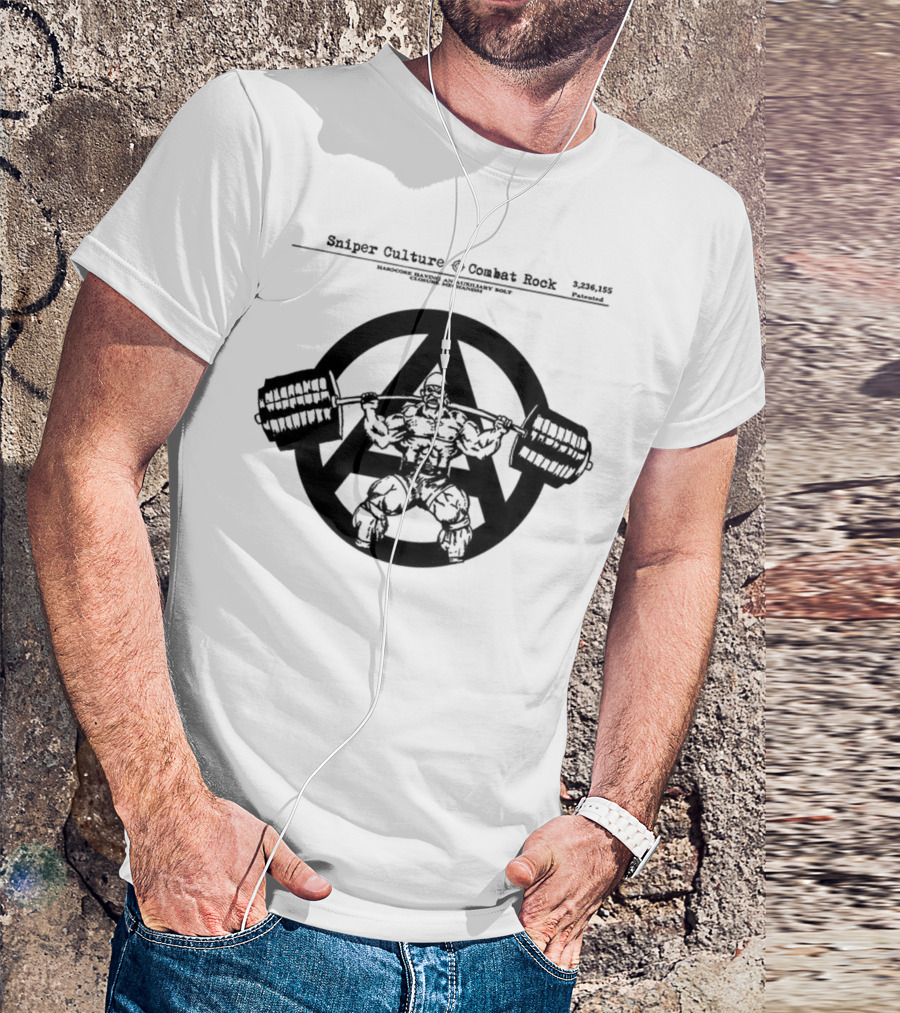 Sniper Culture Combat Rock Powerlifting Circle T-Shirt