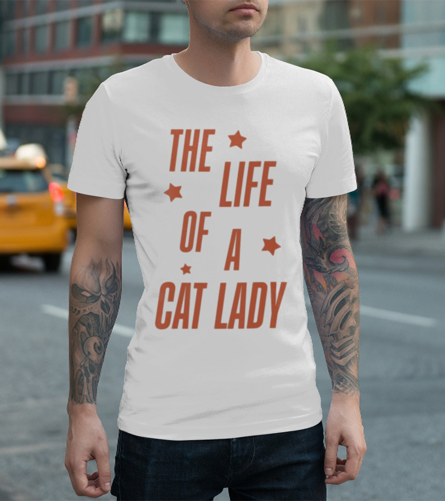 The Life Of A Cat Lady Stars T-Shirt
