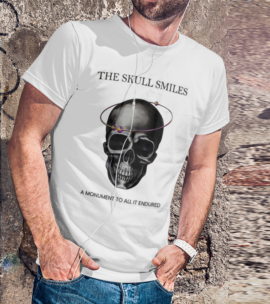 The Skull Smiles A Monument To All It Endured With Planetary Orbit Halo T-Shirt