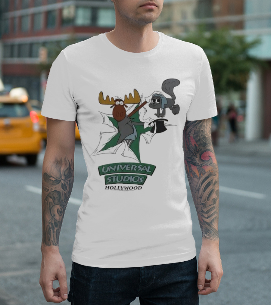 Universal Studios Hollywood Vintage 90s Moose And Squirrel Characters T-Shirt