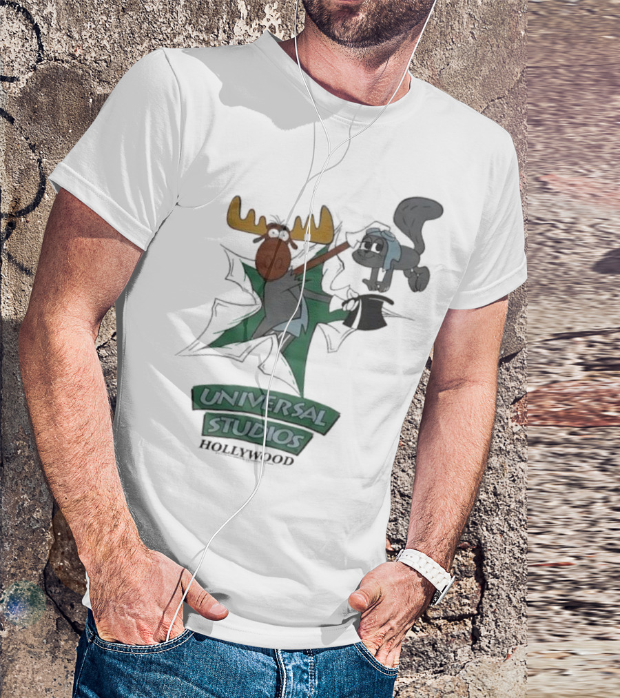 Universal Studios Hollywood Vintage 90s Moose And Squirrel Characters T-Shirt