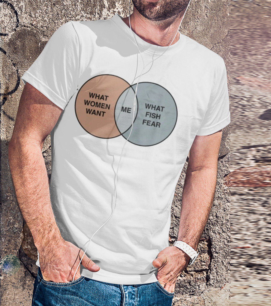 What Women Want Me What Fish Fear Venn Diagram Humor T-Shirt