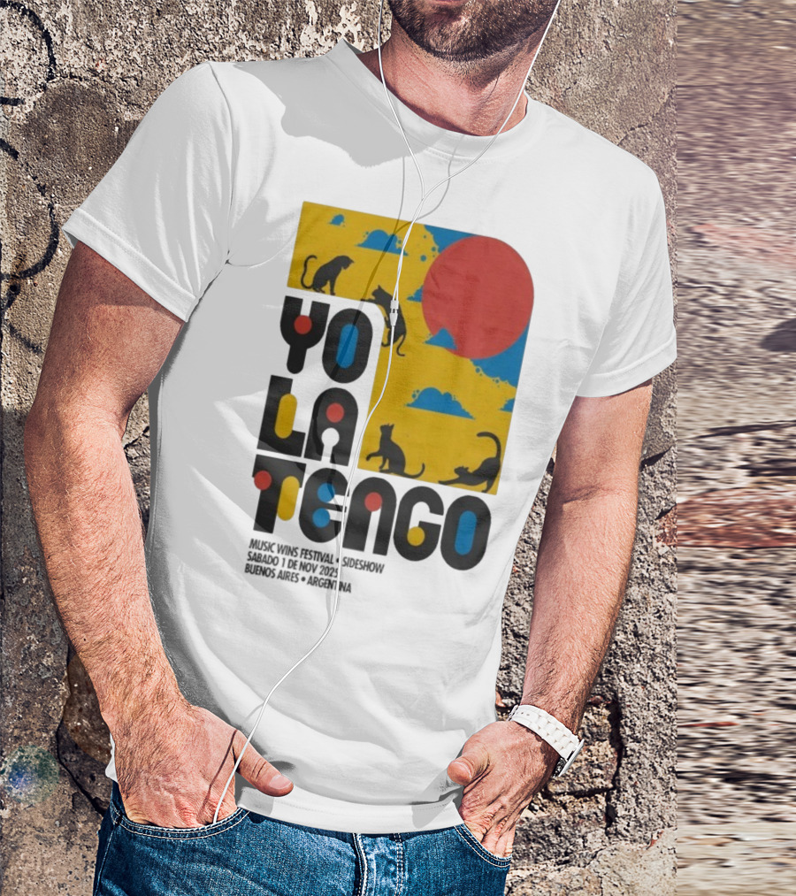 Yo La Tengo Cats And Sun Graphic 11.1.2025 Music Wins Festival Buenos Aires Argentina T-Shirt
