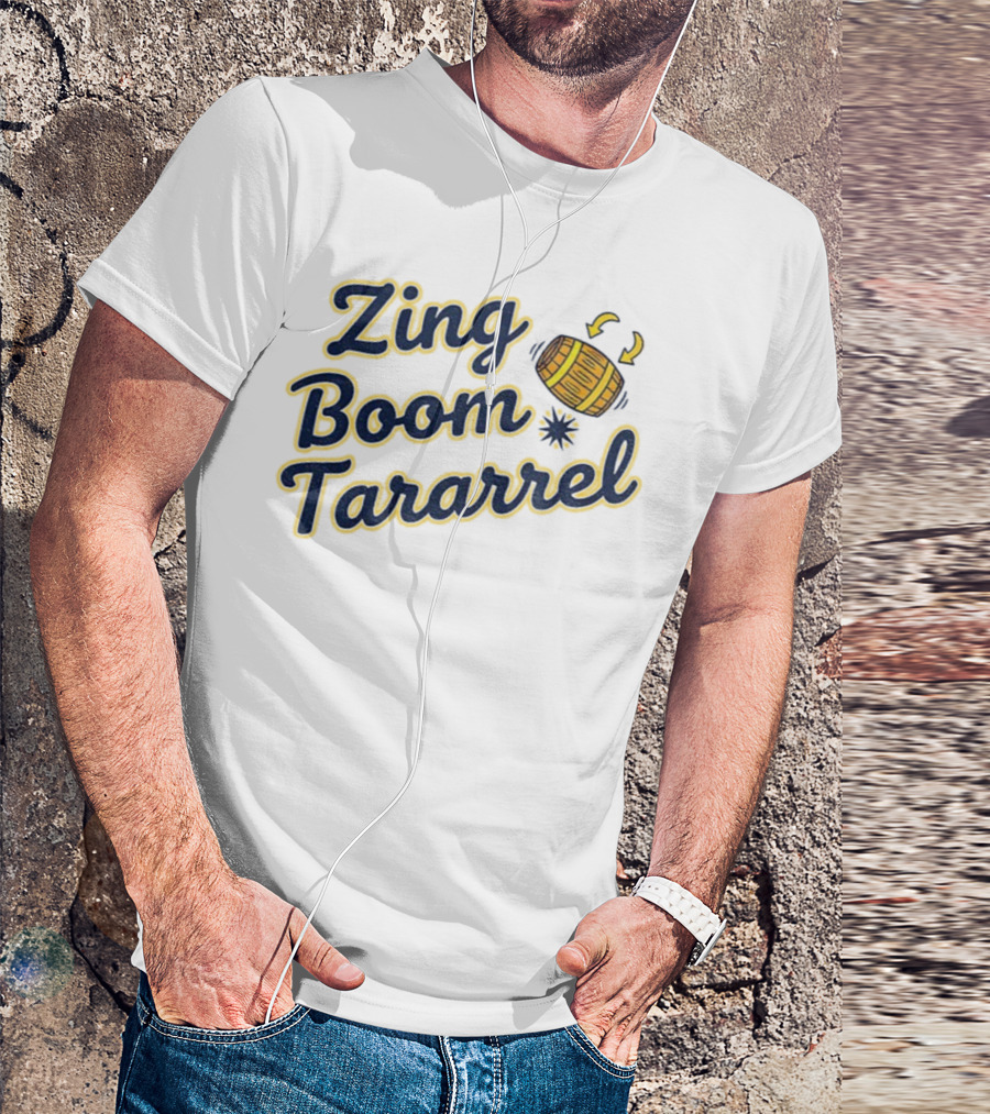 Zing Boom Tararrel Roll Out The Barrel Milwaukee Brewers MLB Barrel Graphic T-Shirt