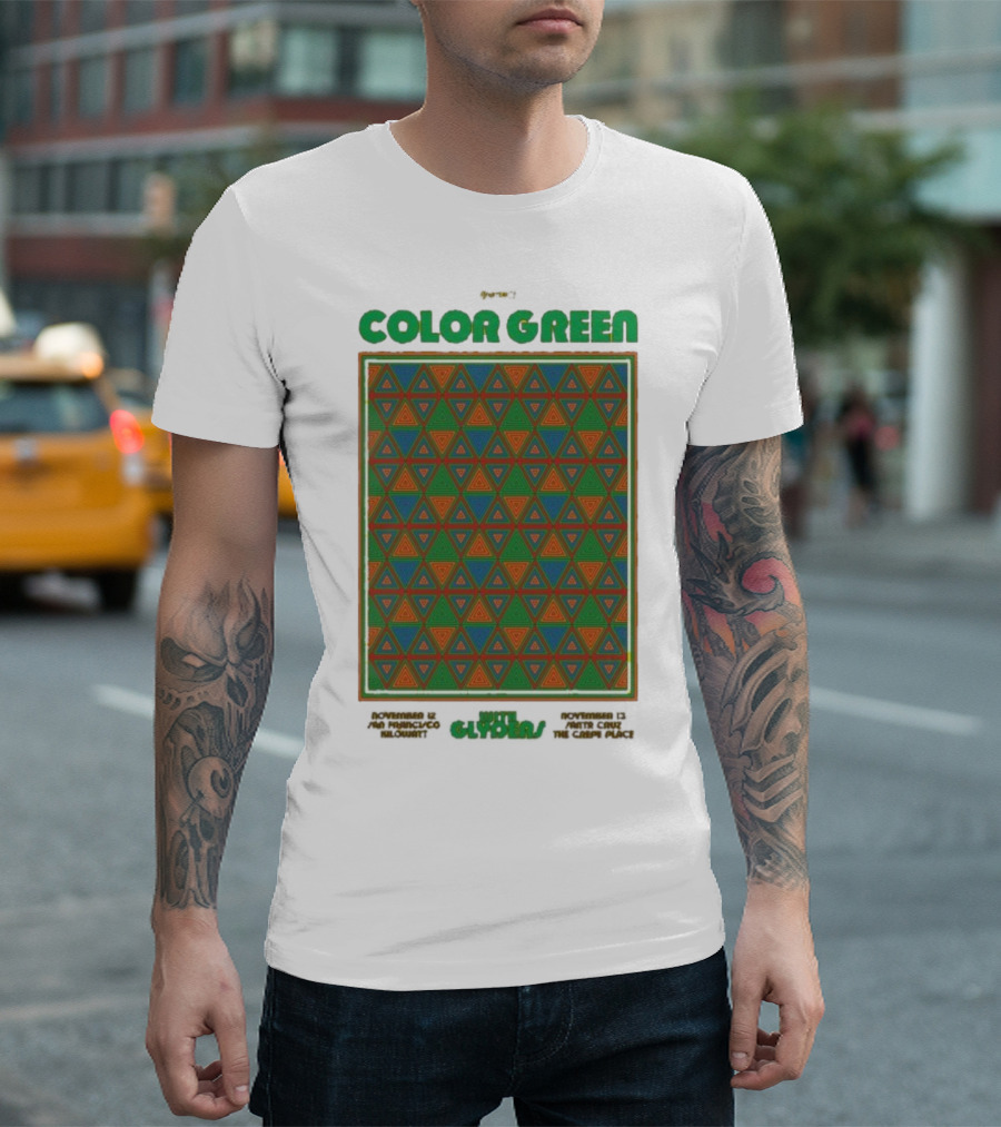 Color Green California November 12-13 2025 Pyramid Patterns T-Shirt