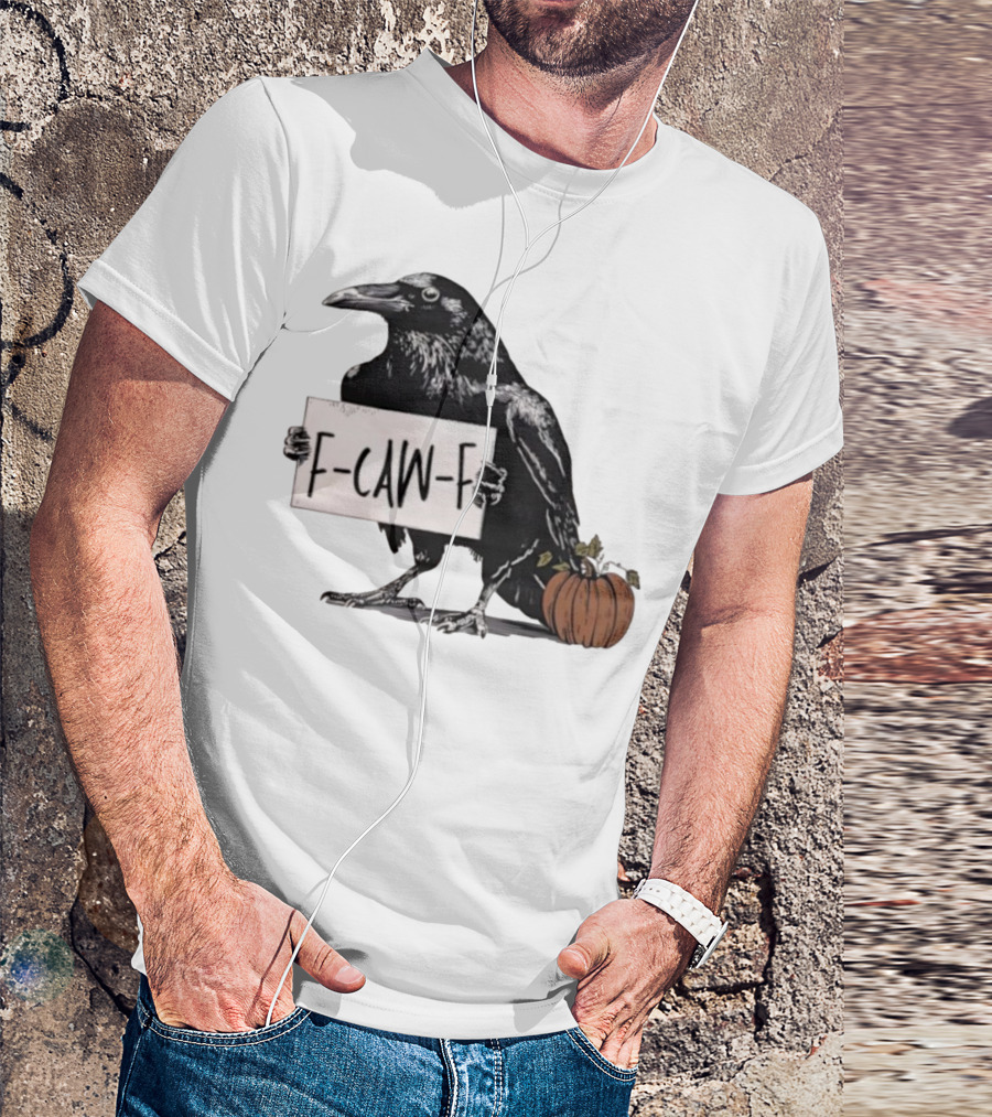 F Caw F Anti Fascism Crow Halloween Raven Pumpkin T-Shirt