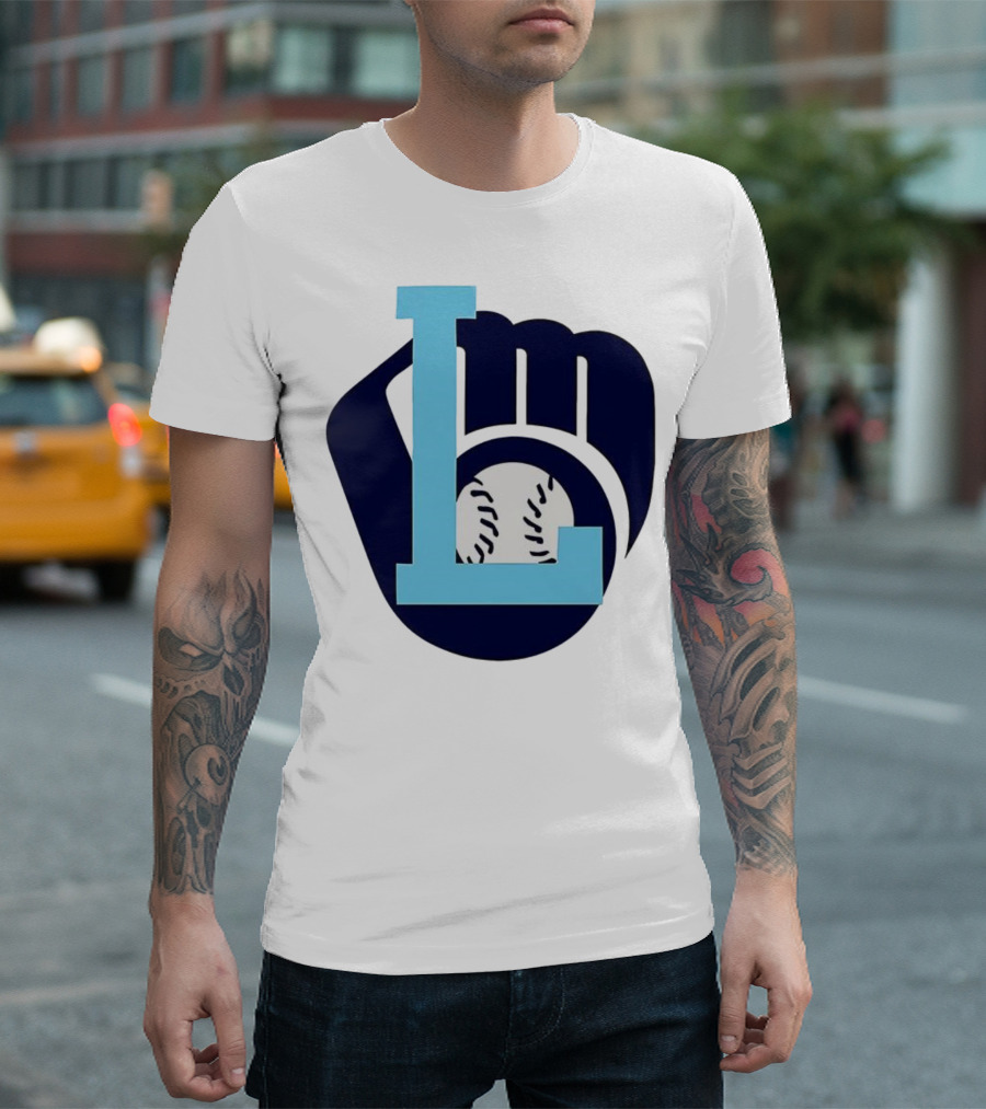 Milwaukee Brewers Baseball Glove L Monogram T-Shirt