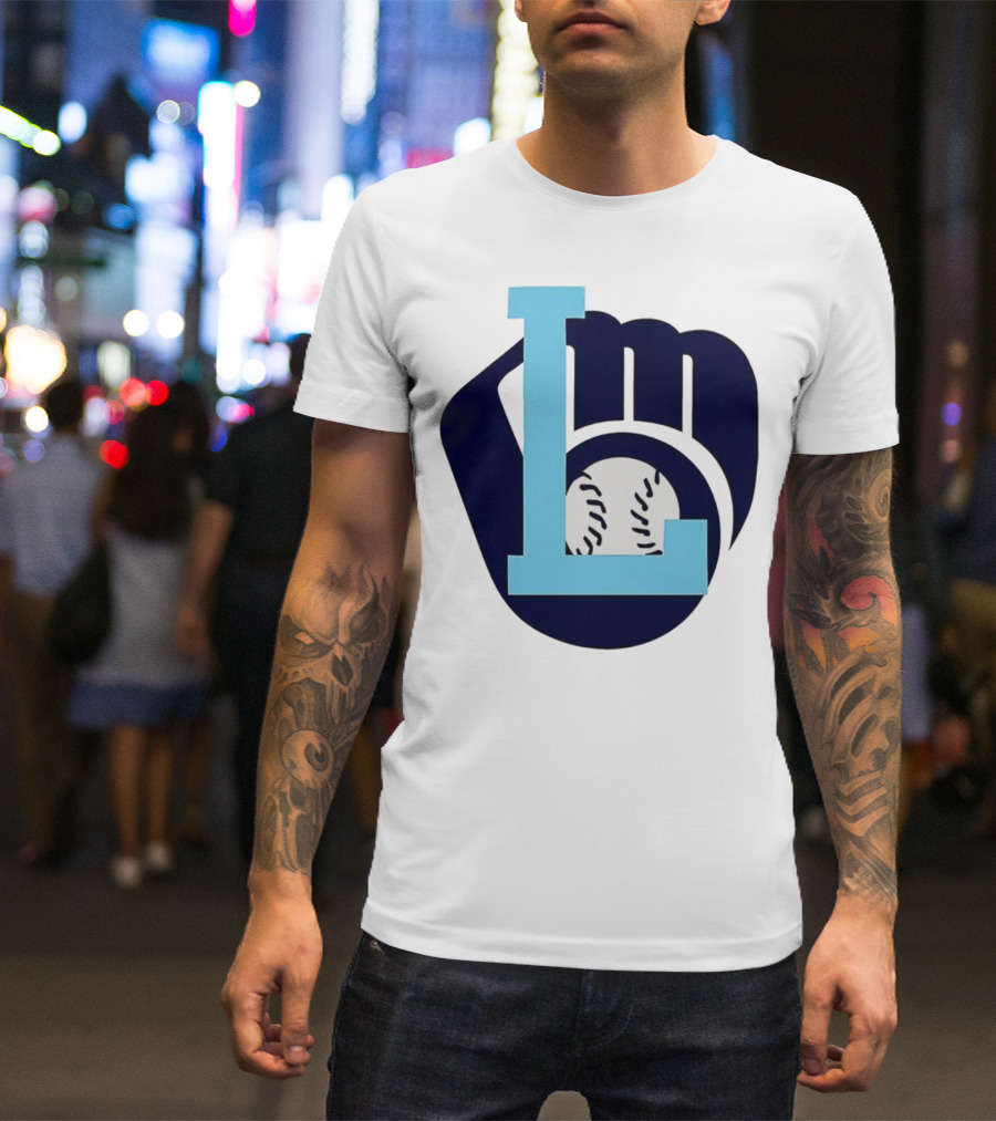 Milwaukee Brewers Baseball Glove L Monogram T-Shirt