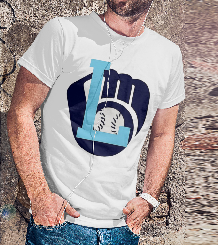 Milwaukee Brewers Baseball Glove L Monogram T-Shirt