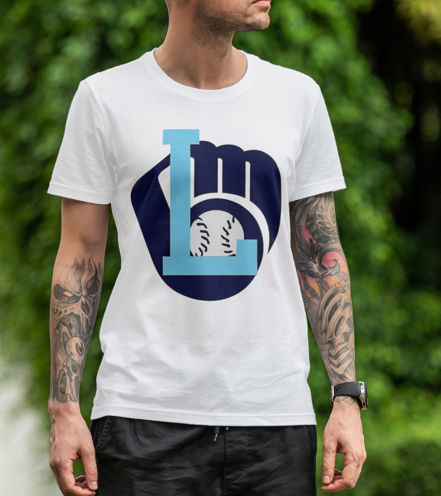 Milwaukee Brewers Baseball Glove L Monogram T-Shirt