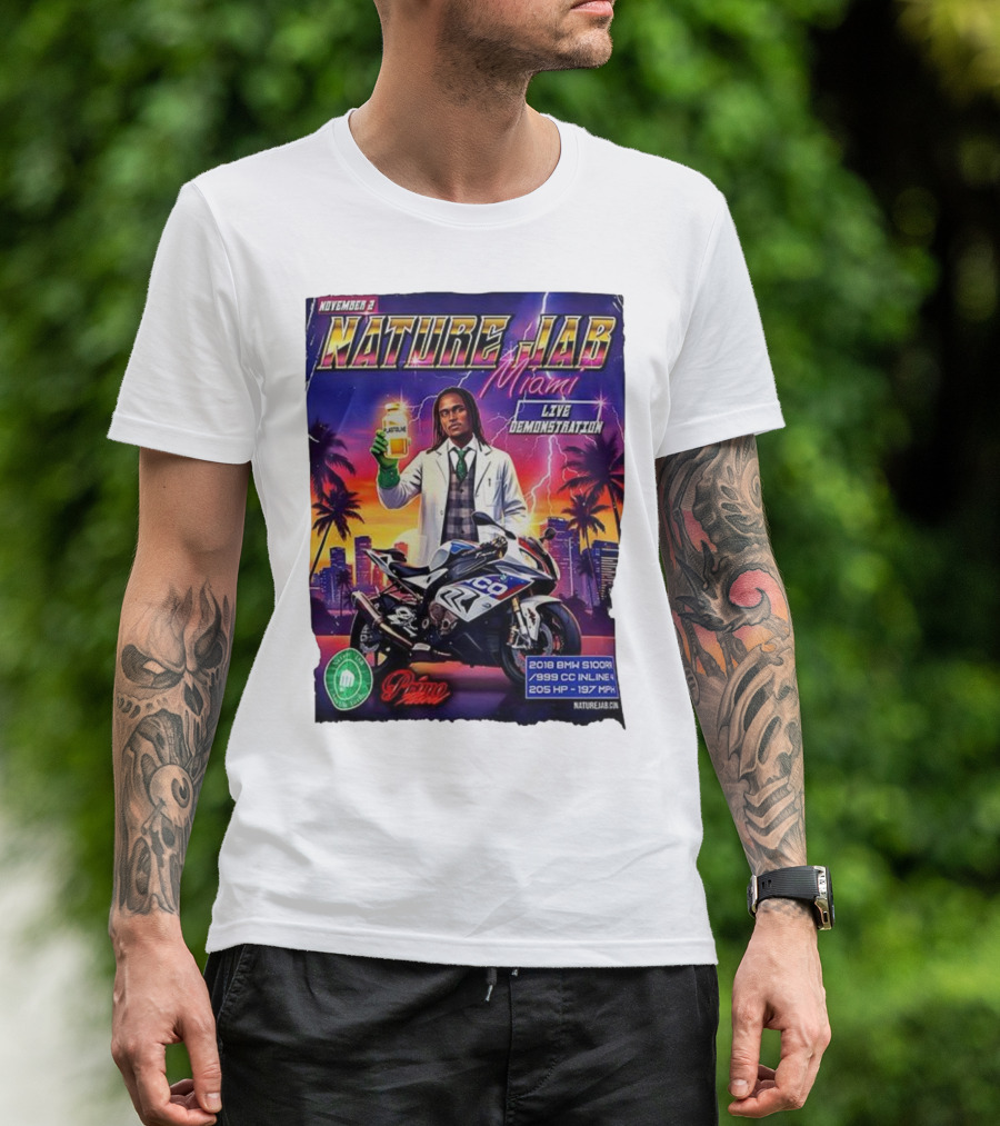 November 2 Naturejab Miami Live Demonstration Moto Performance 2018 BMW S1000R 999 CC Inline 4 205 HP 197 MPH T-Shirt
