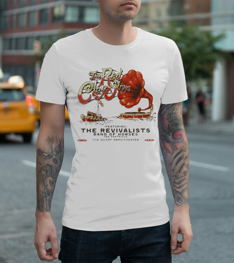 The Red Clay Strays Tour 2025 Featuring The Revivalists Band Of Horses The Wharf Amphitheater T-Shirt