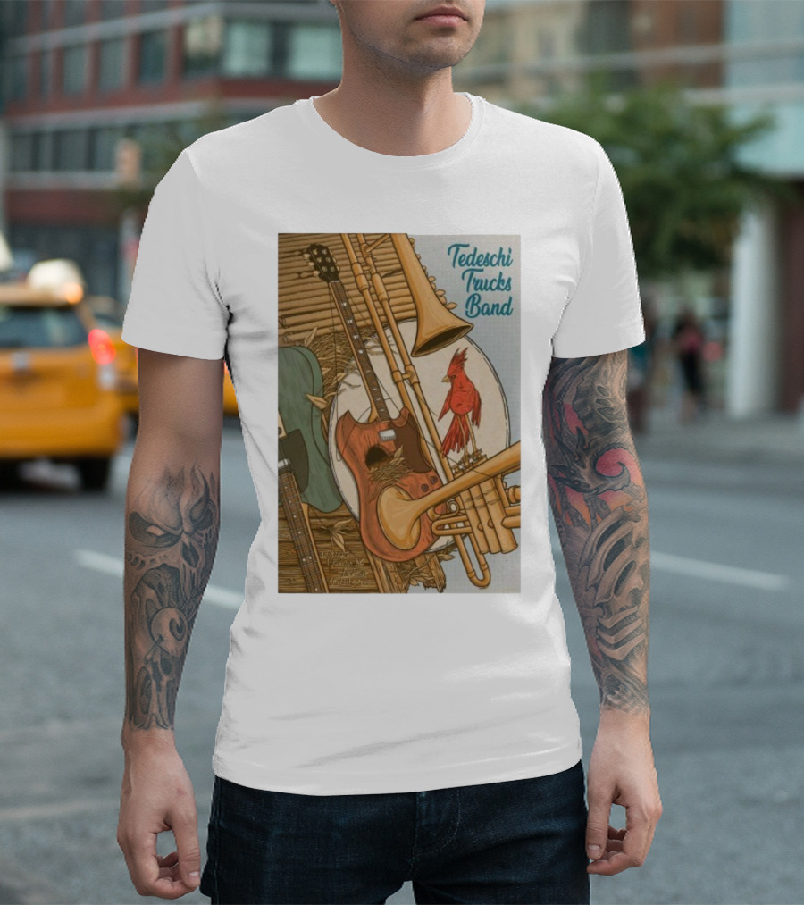 Tedeschi Trucks Band Red Hat Amphitheater October 17 2025 Cardinal Guitar Trombone T-Shirt