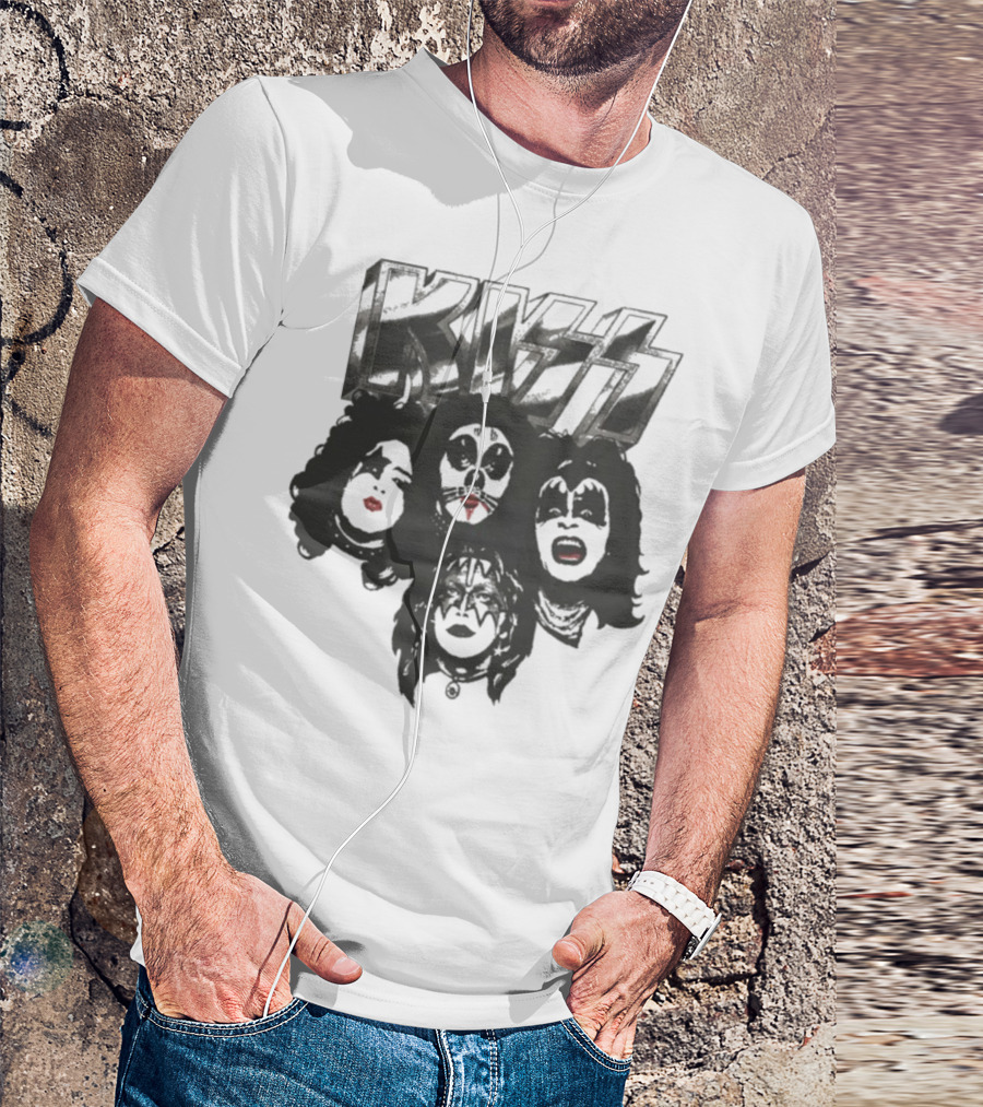 KISS 50th Anniversary Band Member Faces And Logo T-Shirt
