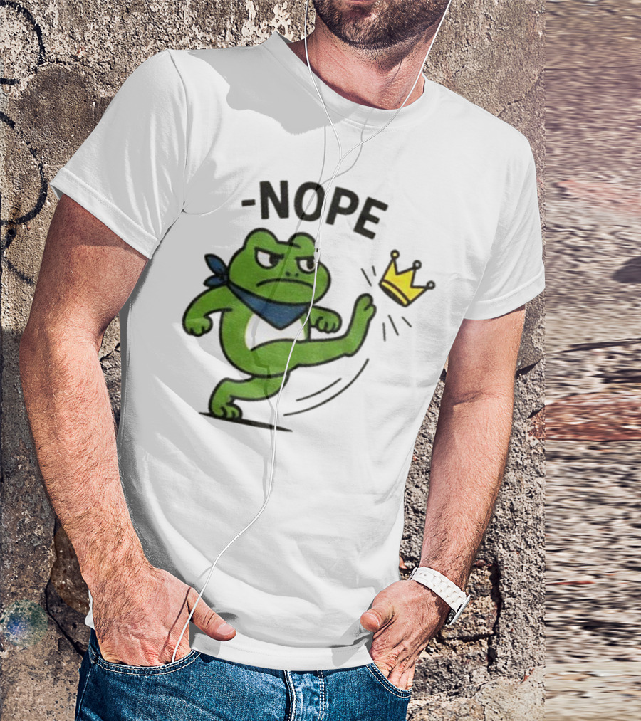 Portland Frog Nope Kicking Crown Political Meme T-Shirt