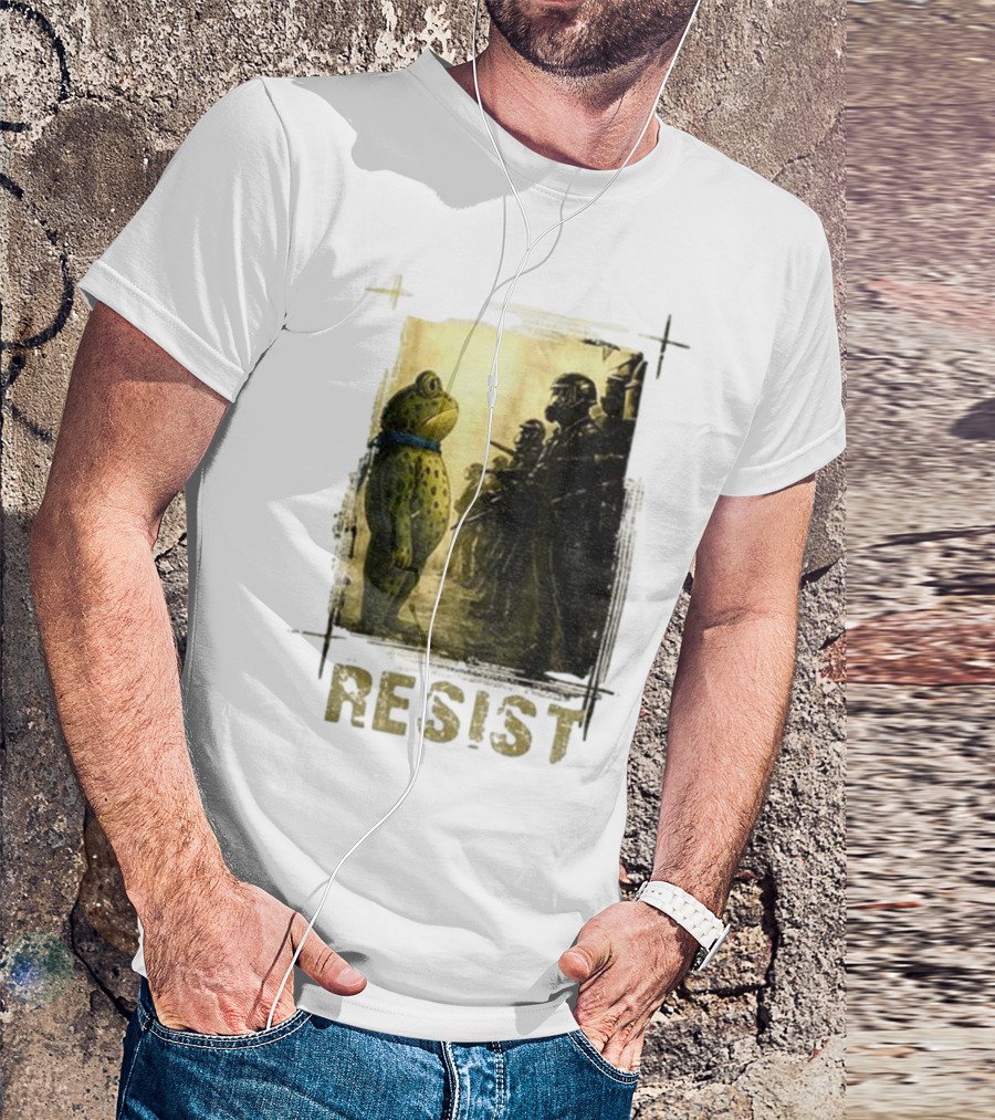Resist Portland Frog Protest Vintage Activist Police Confrontation T-Shirt