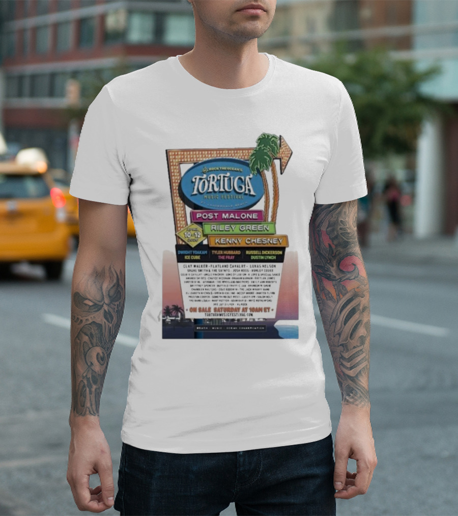 Rock The Ocean’s Tortuga Music Festival April 10 12 2026 Ft Lauderdale Beach Post Malone Riley Green Kenny Chesney T-Shirt
