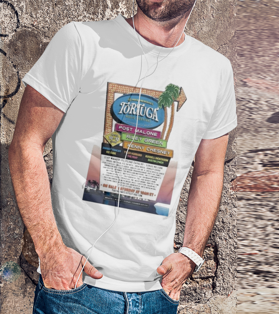 Rock The Ocean’s Tortuga Music Festival April 10 12 2026 Ft Lauderdale Beach Post Malone Riley Green Kenny Chesney T-Shirt