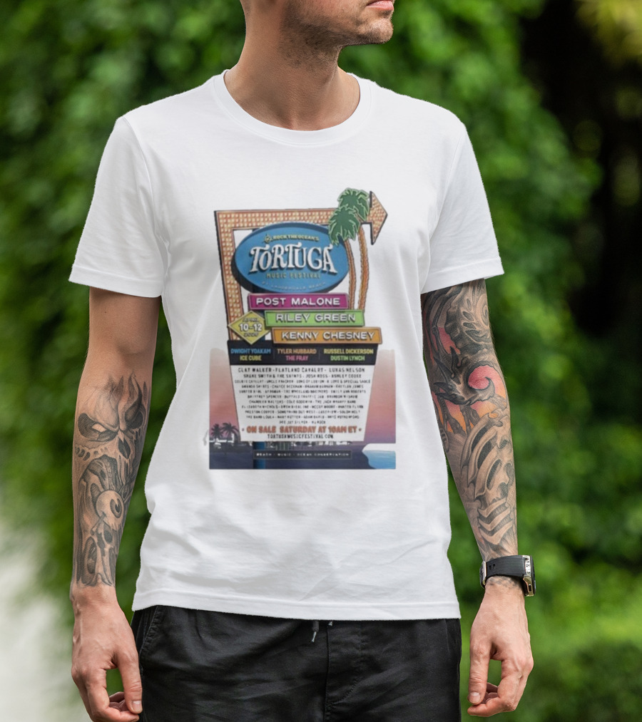 Rock The Ocean’s Tortuga Music Festival April 10 12 2026 Ft Lauderdale Beach Post Malone Riley Green Kenny Chesney T-Shirt