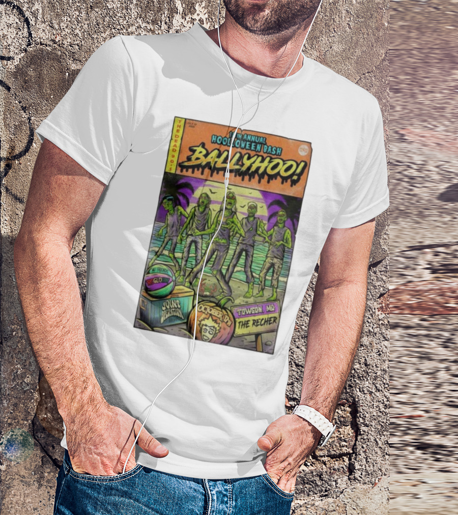 18th Annual Hoolloween Bash Ballyhoo October 17 2025 The Recher Towson MD Palm Trees Zombies T-Shirt