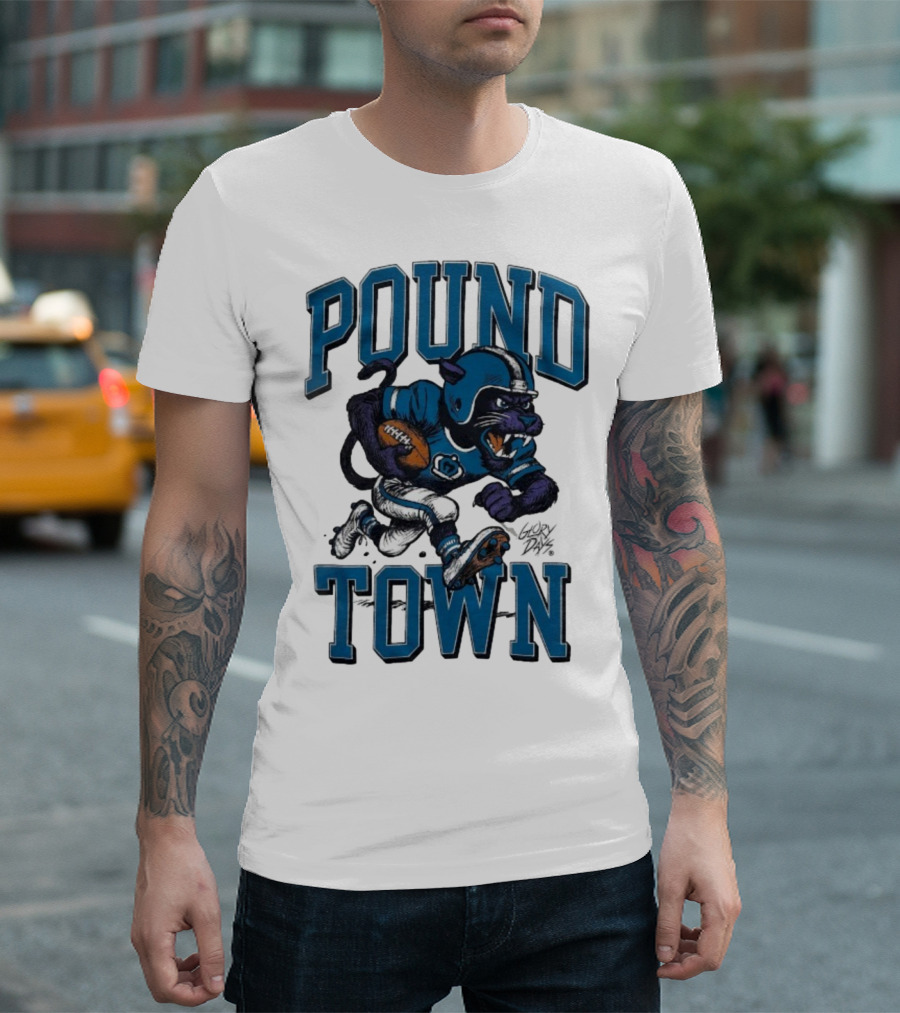 Carolina Panthers Pound Town Running Mascot Glory Days T-Shirt