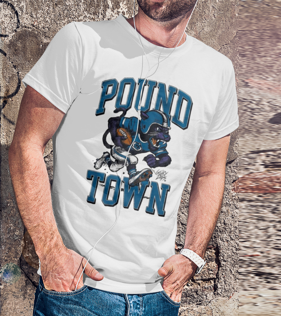 Carolina Panthers Pound Town Running Mascot Glory Days T-Shirt