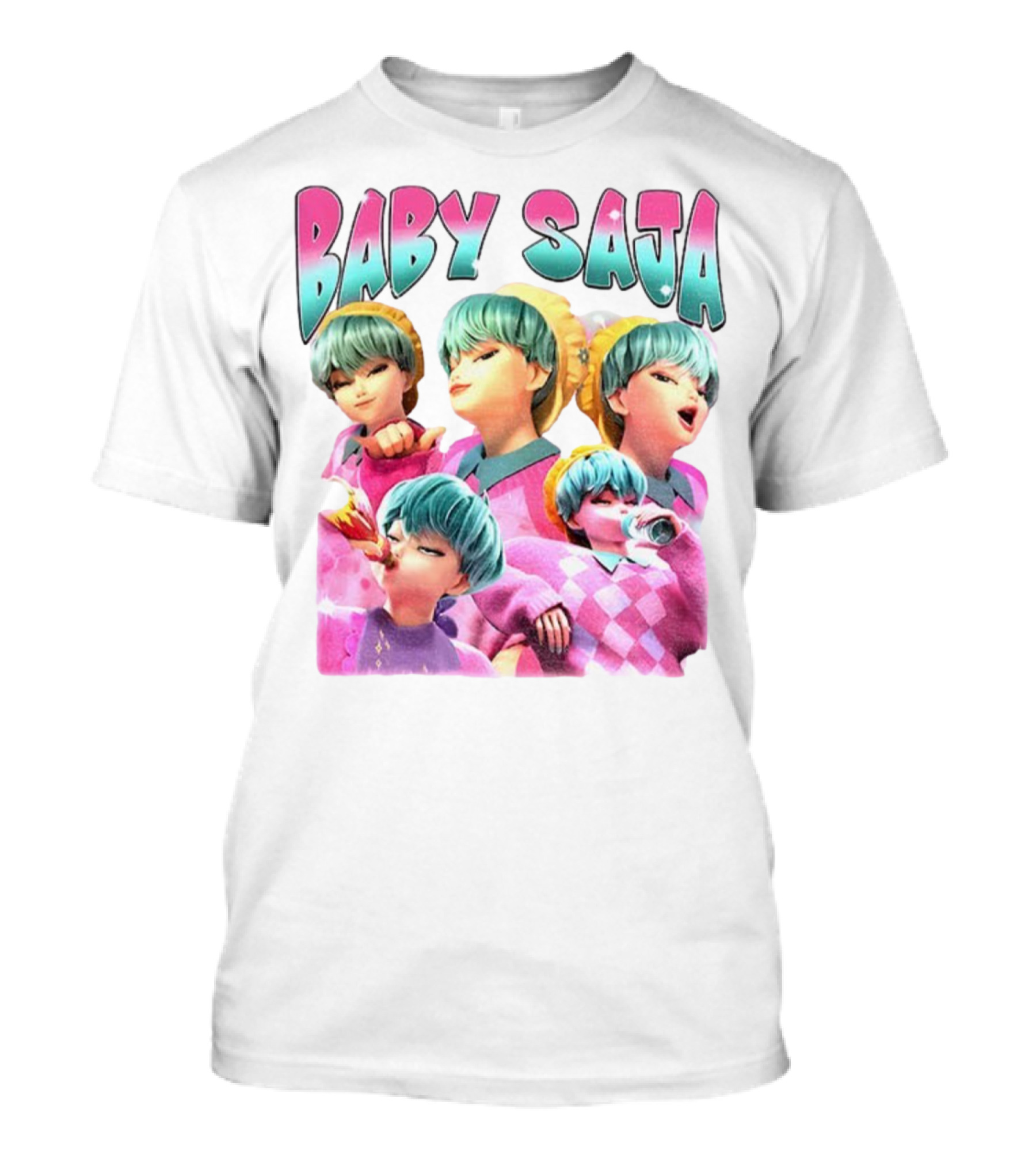 Baby Saja Drinking Soda Cool Anime Character Theme T-Shirt