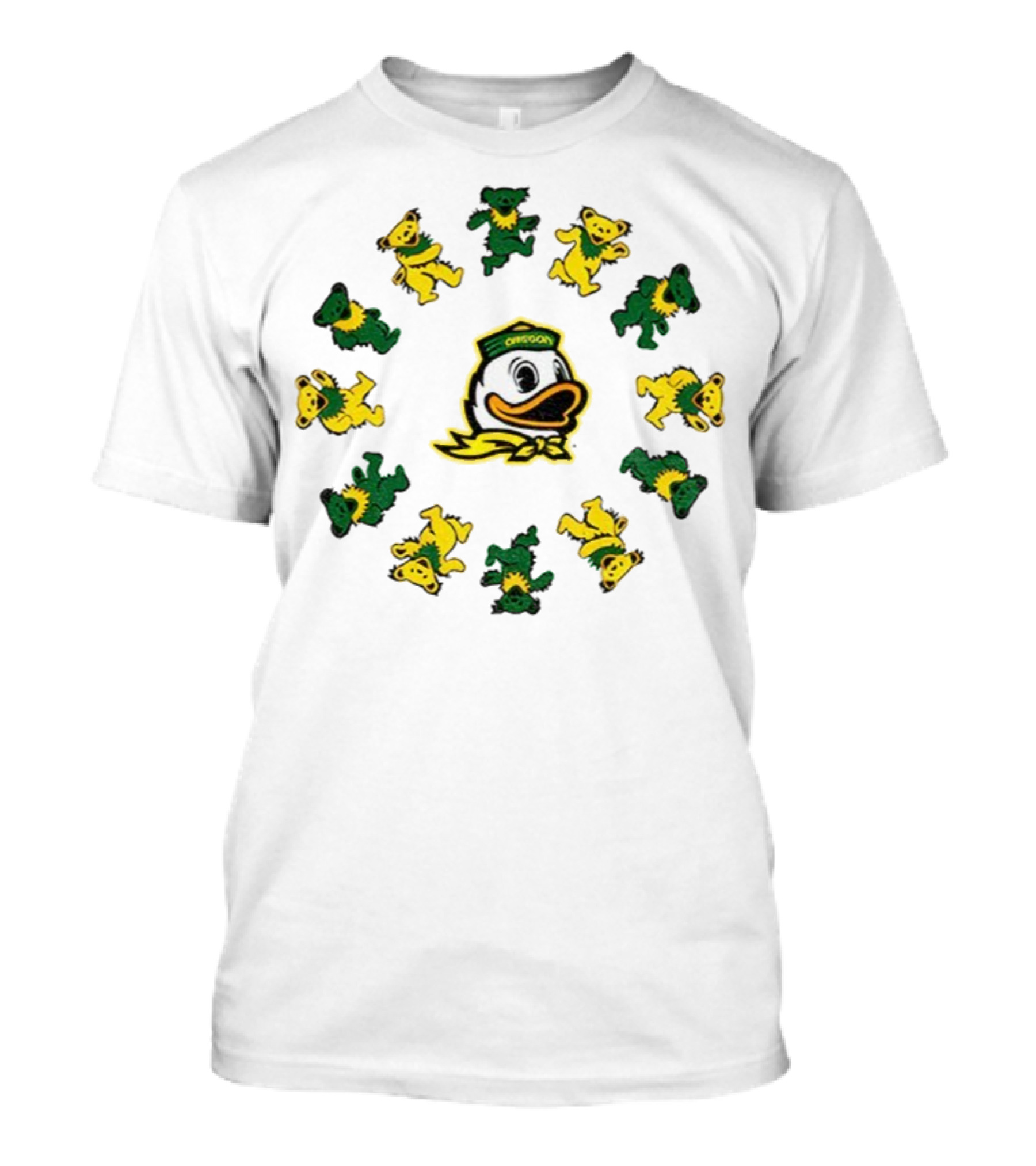 Oregon Ducks Grateful Dead Dancing Bears Circle T-Shirt