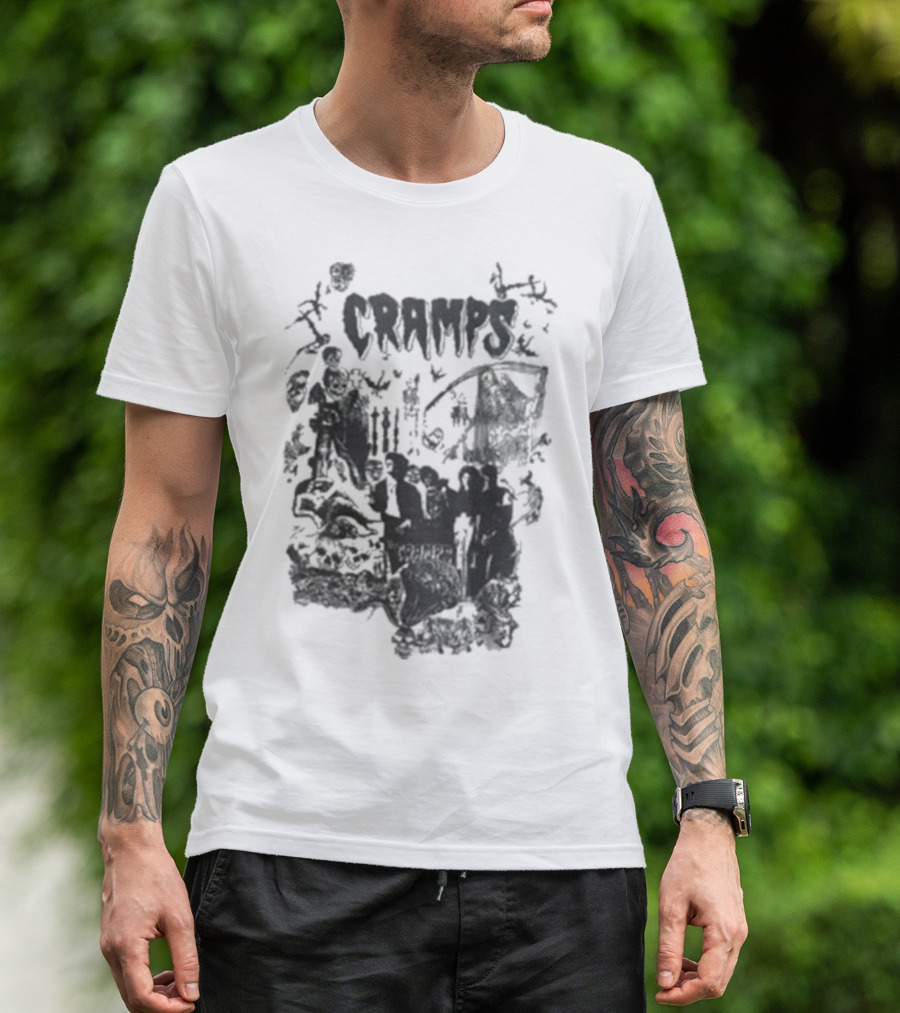 Cramps Punk Rock Psychobilly Tour 1982 Bad Music For Bad People T-Shirt