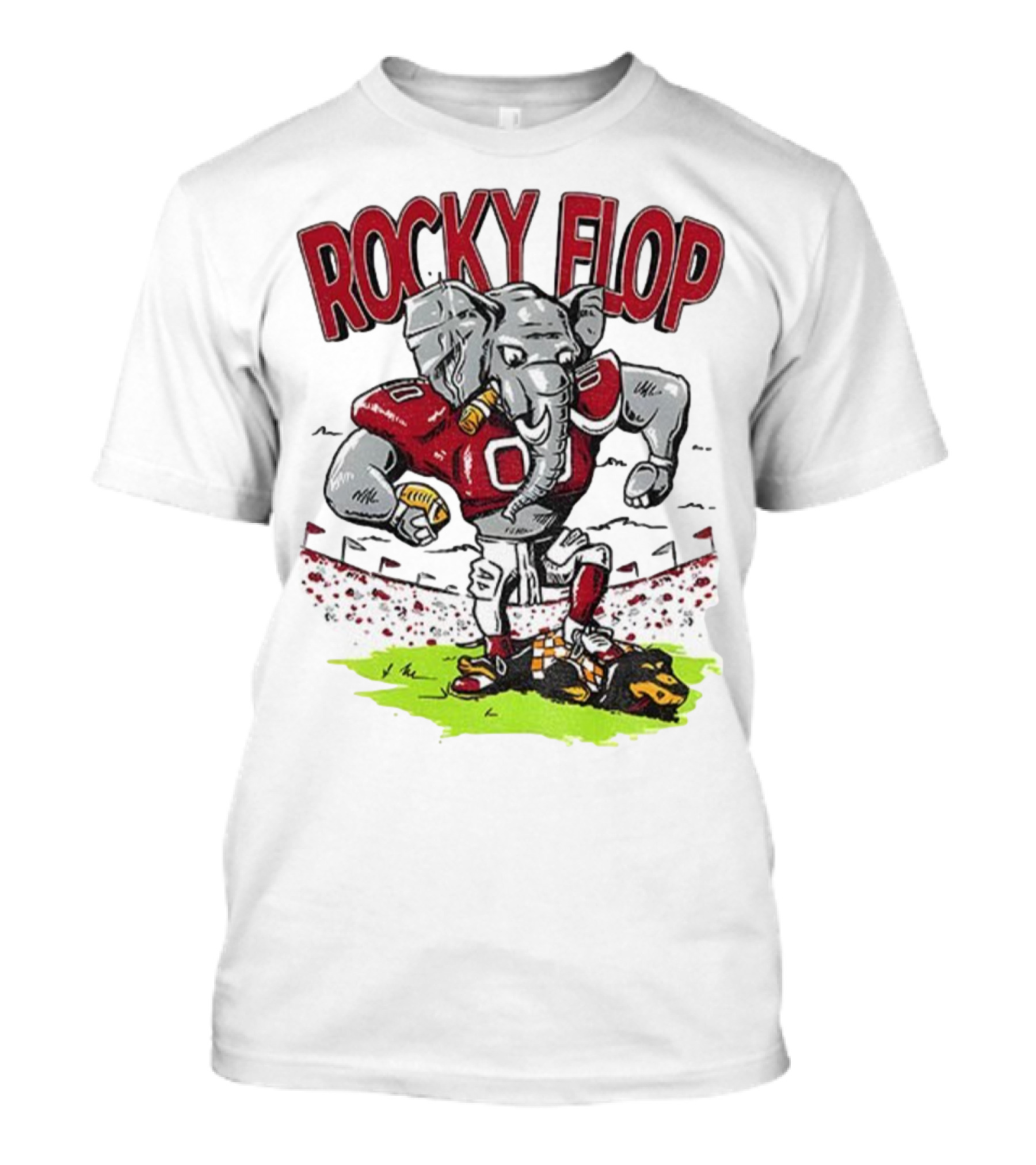 Rocky Flop Alabama Crimson Tide Football Elephant Dominating Georgia Bulldogs T-Shirt
