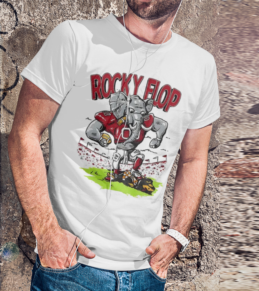 Rocky Flop Alabama Crimson Tide Football Elephant Dominating Georgia Bulldogs T-Shirt