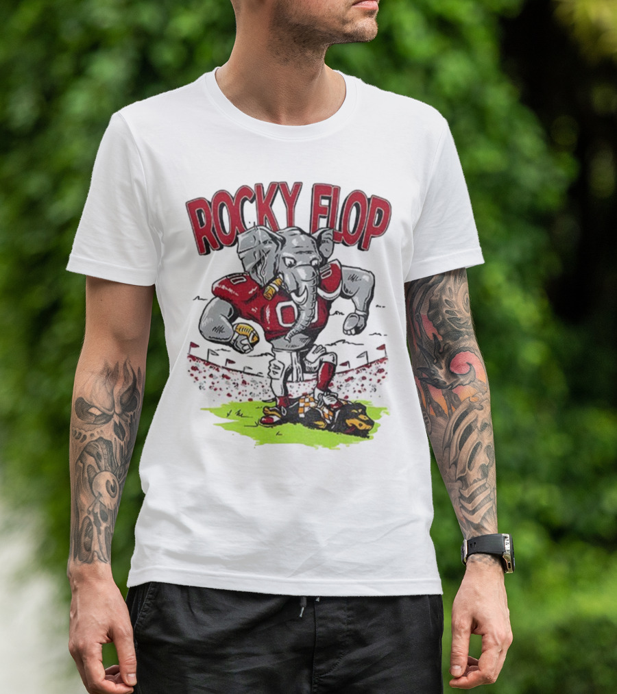 Rocky Flop Alabama Crimson Tide Football Elephant Dominating Georgia Bulldogs T-Shirt