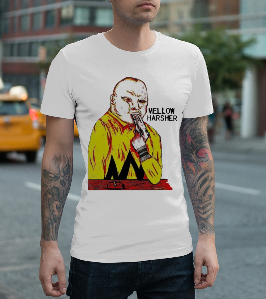 Shattered Dreams Mellow Harsher Yellow Red Illustration T-Shirt