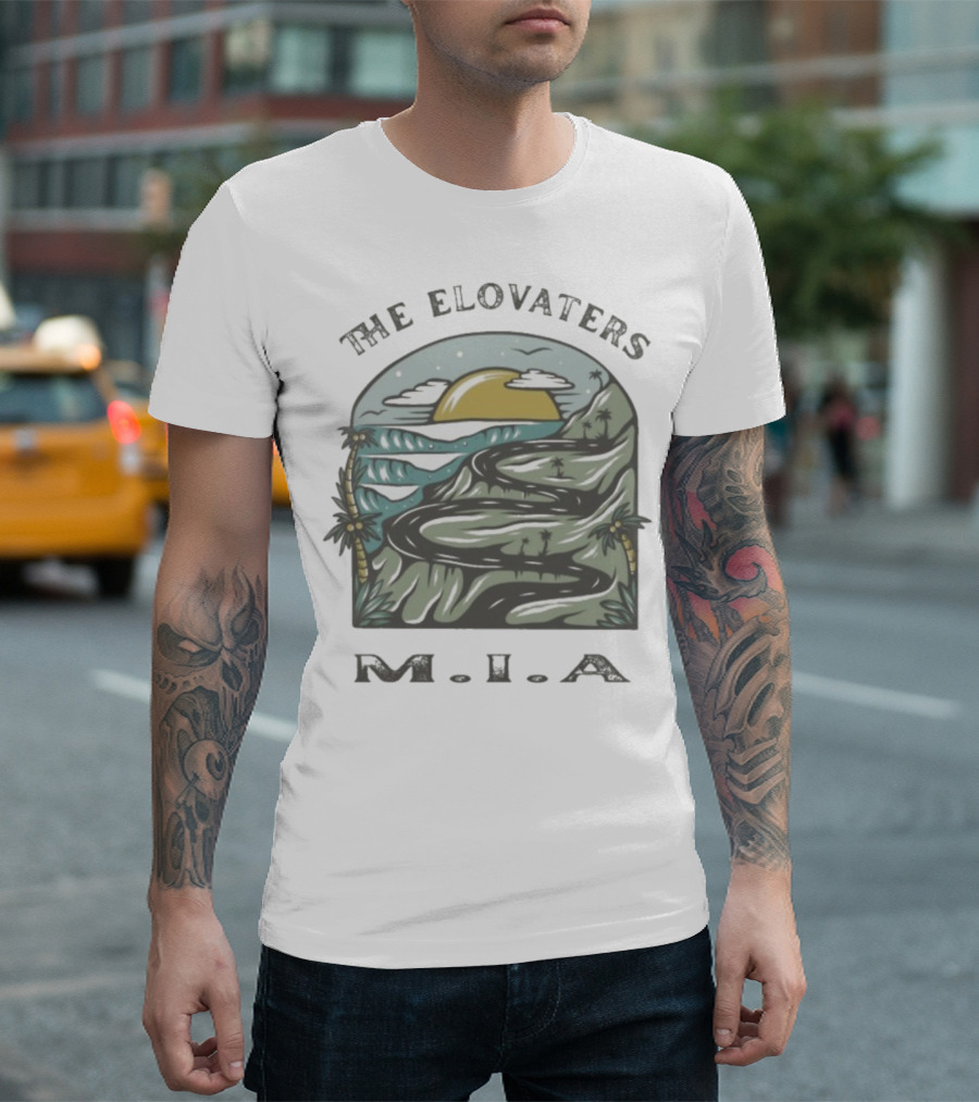 The Elovaters MIA Beach Road Sunset Illustration T-Shirt