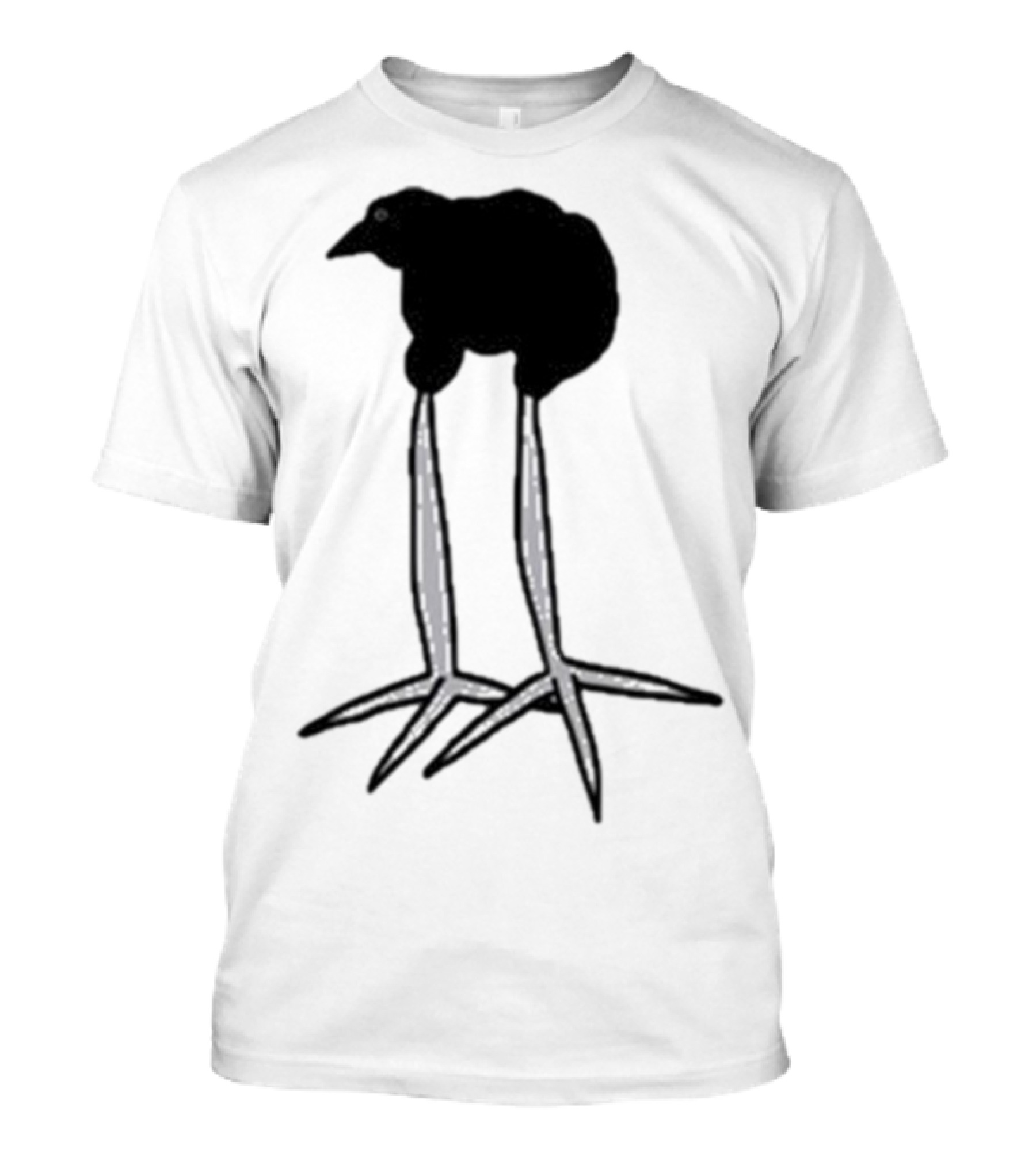Zasha Charcoal Raven Bird Long Legs T-Shirt