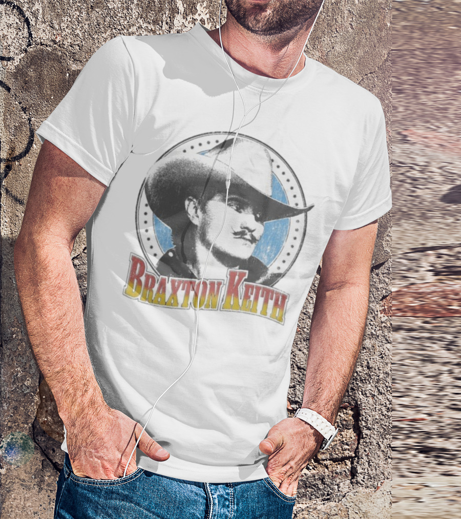 Braxton Keith Western Cowboy Style Headshot Retro Design T-Shirt