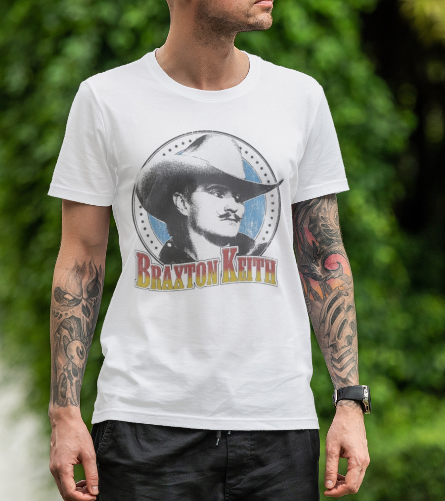 Braxton Keith Western Cowboy Style Headshot Retro Design T-Shirt