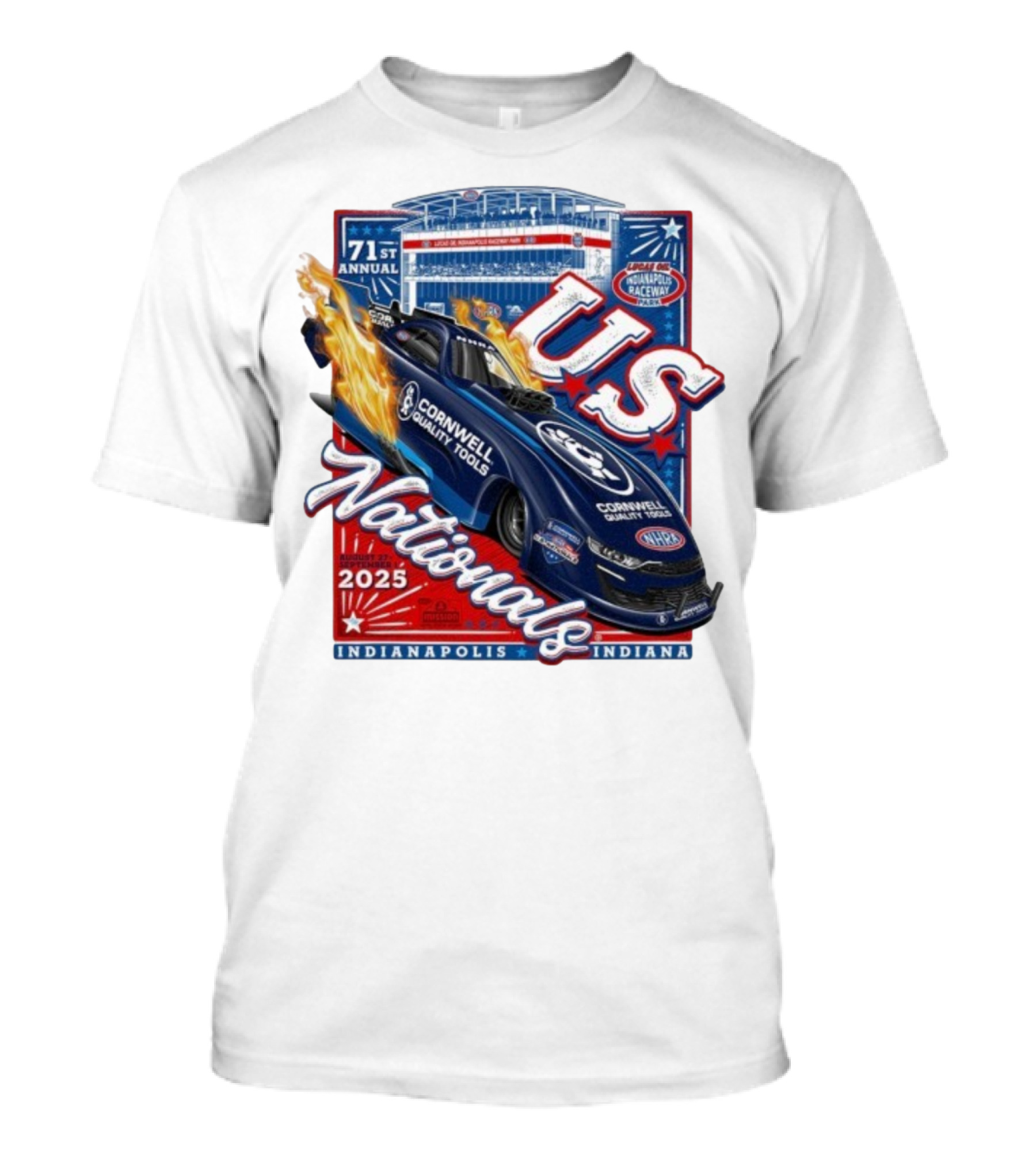71st Annual Cornwell Quality Tools U.S. Nationals 2025 Indianapolis Raceway Park Indiana Event T-Shirt