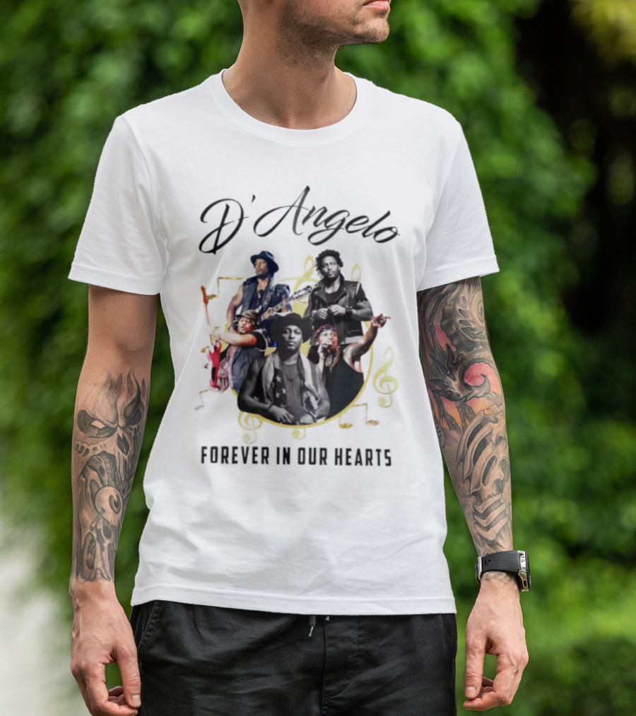D’Angelo Forever In Our Hearts Music Legends Montage 2025 T-Shirt