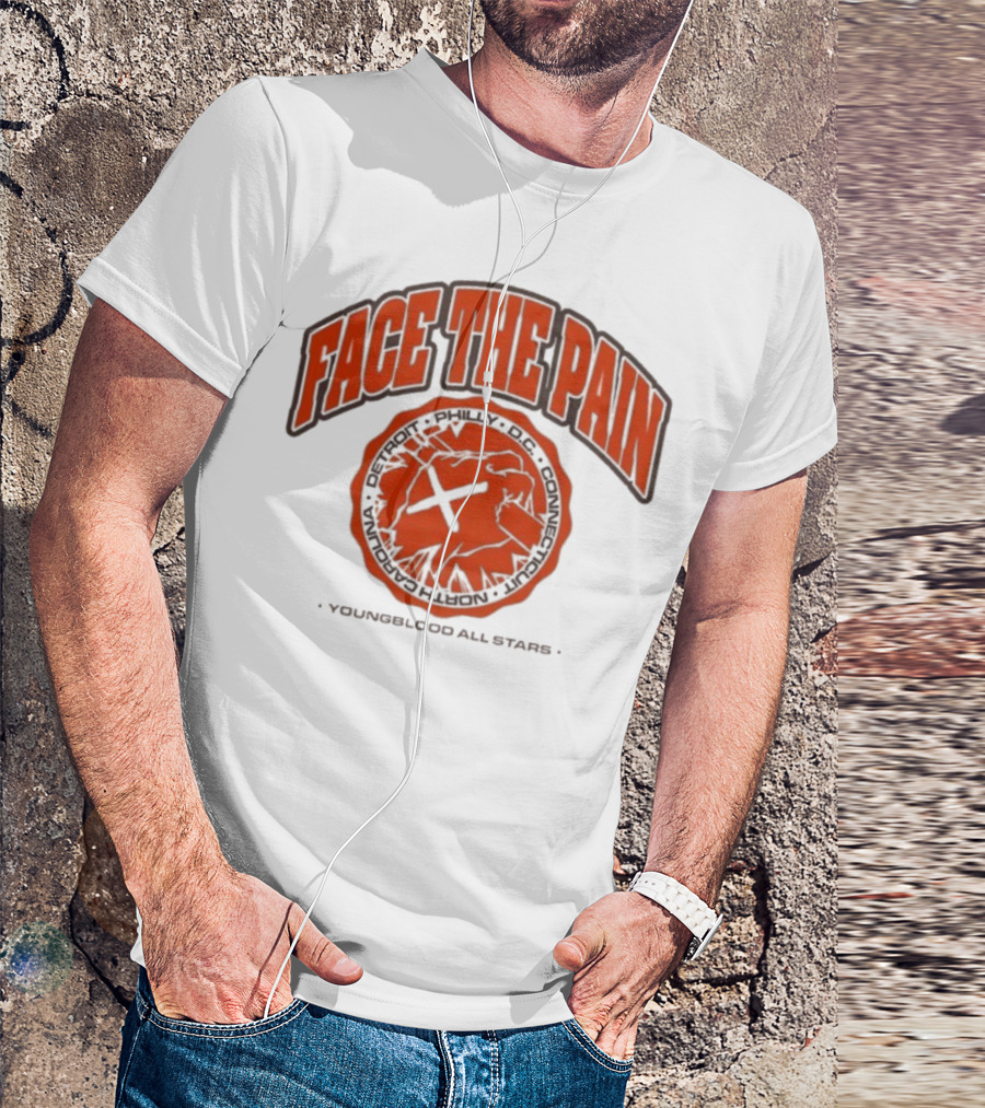 Face The Pain Youngblood All-Stars Detroit Philly Retro Sports Iconography T-Shirt