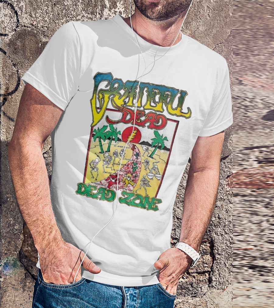 Grateful Dead Skeleton Dead Zone With Desert Scene And Dates T-Shirt