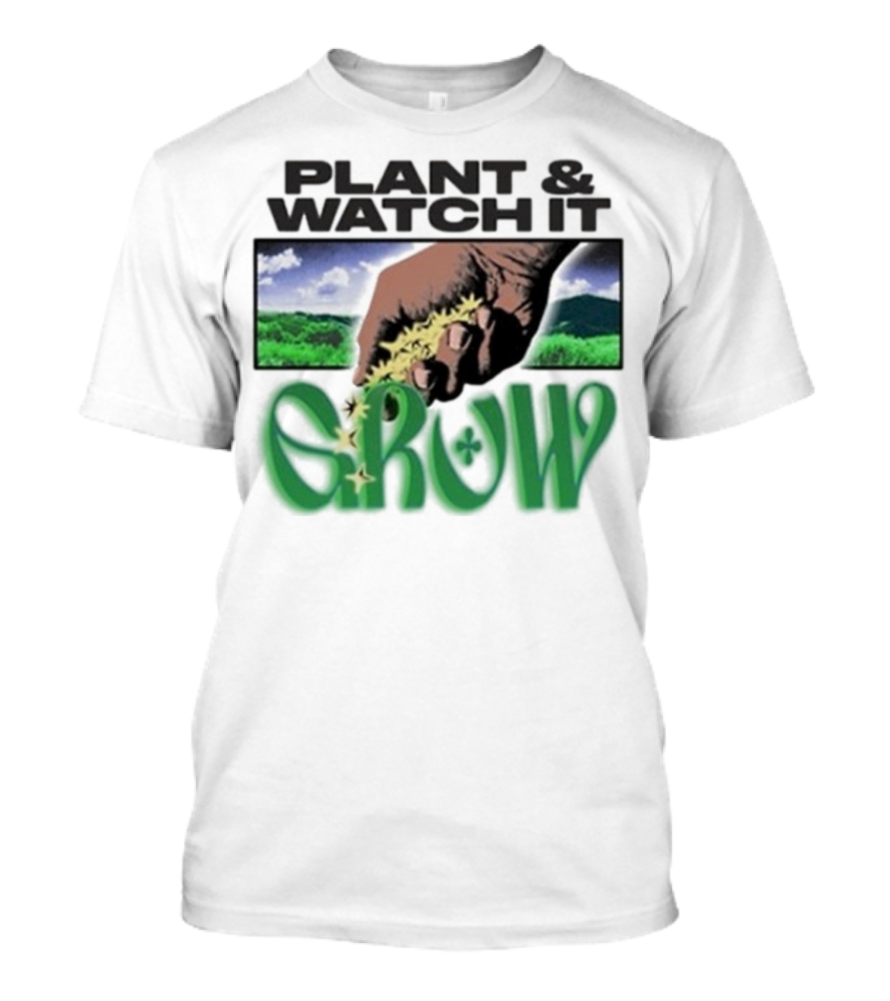 Plant & It Grow Hand With Nature Scenery T-Shirt