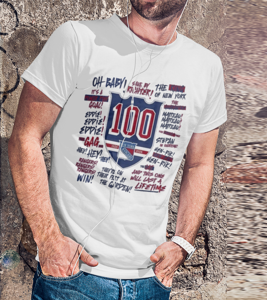 New York Rangers We Bleed Blue Centennial 100th Anniversary 1926-2026 NY Hockey Heritage T-Shirt