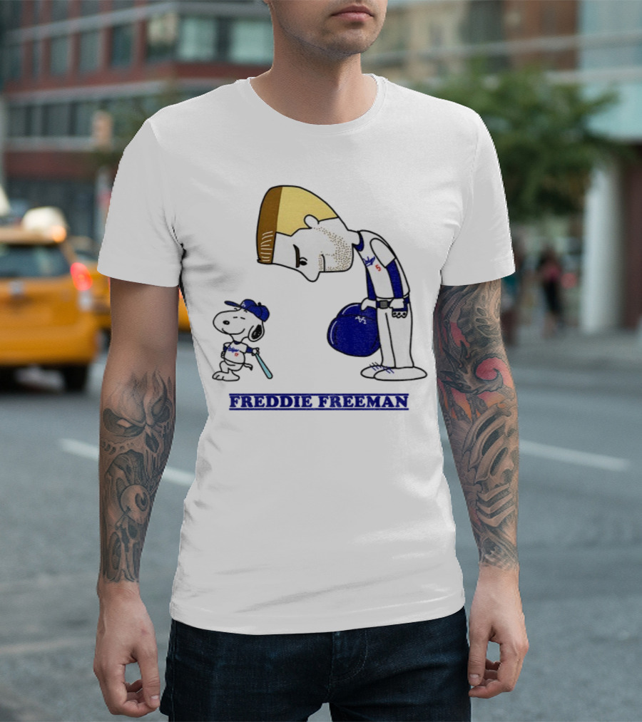Peanuts Snoopy Freddie Freeman Los Angeles Dodgers MLB Baseball 2025 T-Shirt