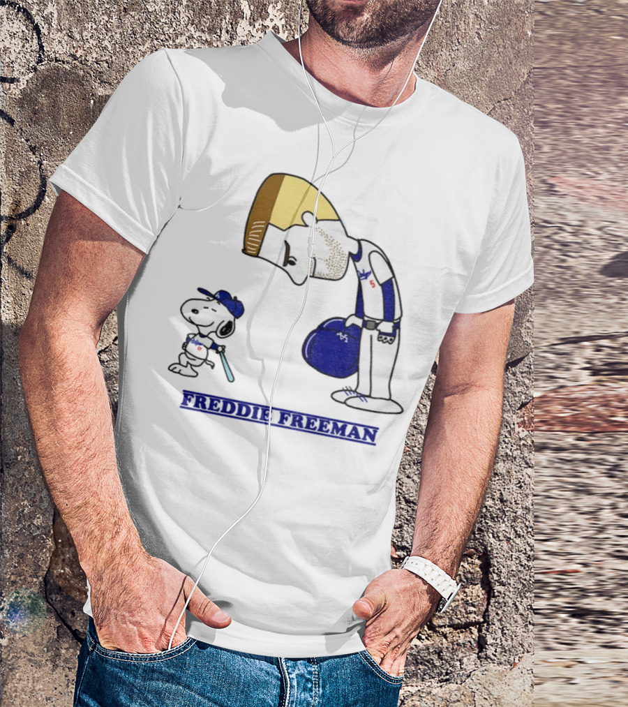 Peanuts Snoopy Freddie Freeman Los Angeles Dodgers MLB Baseball 2025 T-Shirt