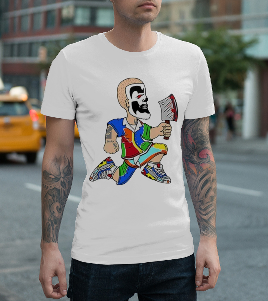 Shaggy Hatchetman Cartoon Insane Clown Posse Juggalo Colorful Style T-Shirt
